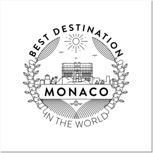 Monaco Minimal Badge Design Posters and Art